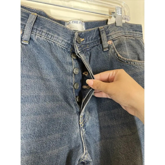 We The Free People Maggie Mid Rise Back Alley Blue Jeans Denim Size 28 New - Picture 6 of 13